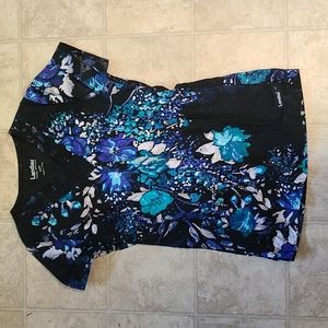 Blue flower Scrub Top